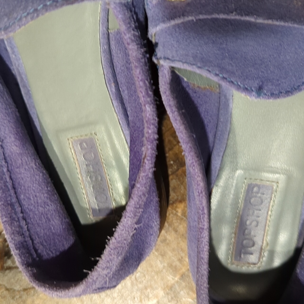 Topshop Periwinkle Suede Leather Loafers - EUR Size 39 - Picture 8 of 11